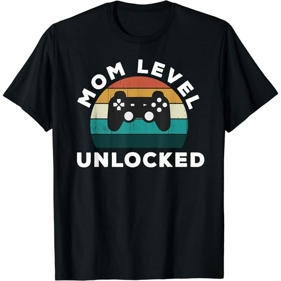Mom Level Unlocked: Game Lover / Gamer New Baby Mother Mamma T-Shirt