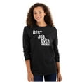 thumbnail image 1 of Mom Life Best Job Ever Mothers Day Women Plus Size Long Sleeve Graphic Tee Brisco Brands 3X, 1 of 3