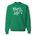 thumbnail image 1 of Mom Life Best Mom Mother's Day Gift Blessed Family Kids | Mens Mother's Day Crewneck Graphic Sweatshirt, Kelly, 3XL, 1 of 4
