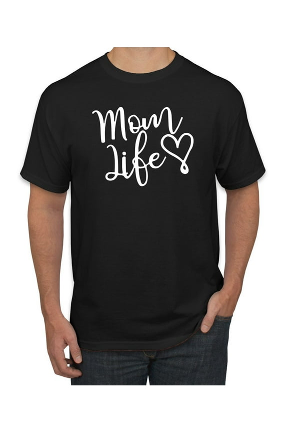 Mom Life Best Mom Mother's Day Gift Blessed Family Kids | Mens Mother's Day Graphic T-Shirt, Black, Small