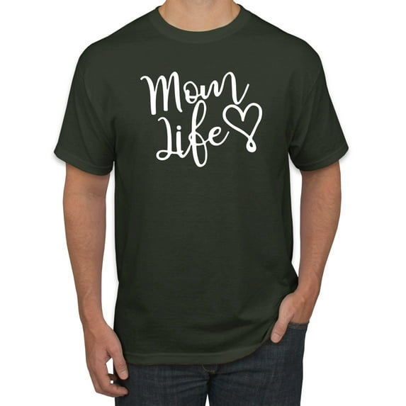 Mom Life Best Mom Mother's Day Gift Blessed Family Kids | Mens Mother's Day Graphic T-Shirt, Forest Green, Small