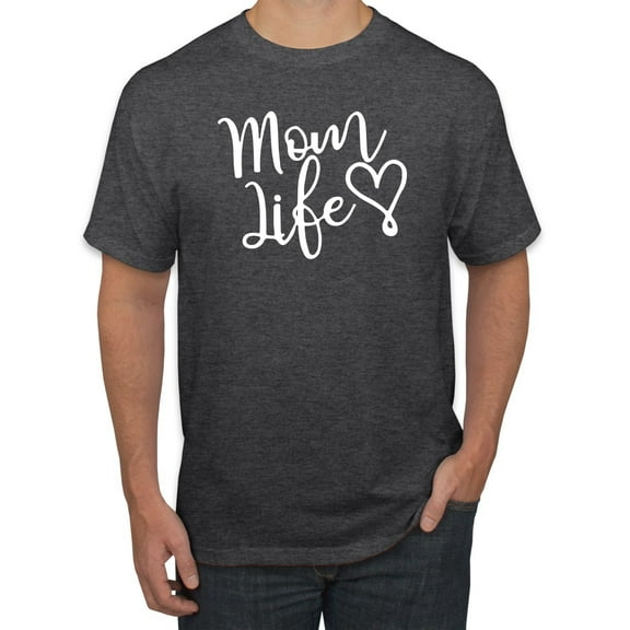 Mom Life Best Mom Mother's Day Gift Blessed Family Kids | Mens Mother's Day Graphic T-Shirt, Heather Black, Small