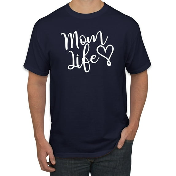 Mom Life Best Mom Mother's Day Gift Blessed Family Kids | Mens Mother's Day Graphic T-Shirt, Navy, Large