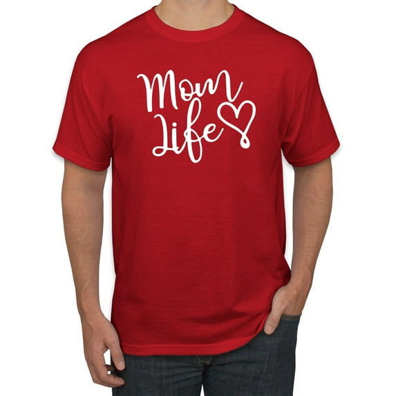 Mom Life Best Mom Mother's Day Gift Blessed Family Kids | Mens Mother's Day Graphic T-Shirt, Red, 5XL