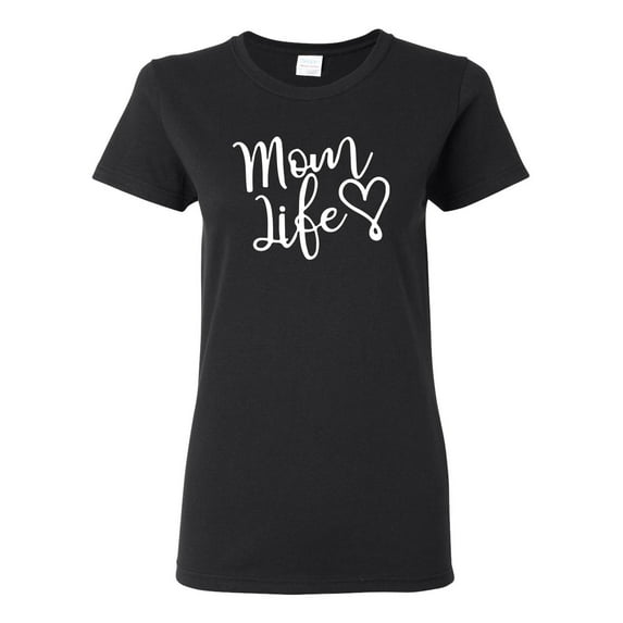 Mom Life Best Mom Mother's Day Gift Blessed Family Kids | Womens Mother's Day Graphic T-Shirt, Black, Small