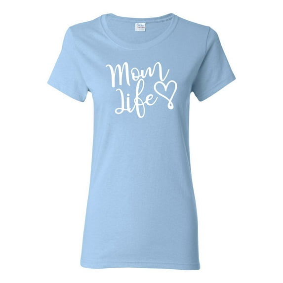 Mom Life Best Mom Mother's Day Gift Blessed Family Kids | Womens Mother's Day Graphic T-Shirt, Light Blue, 2XL