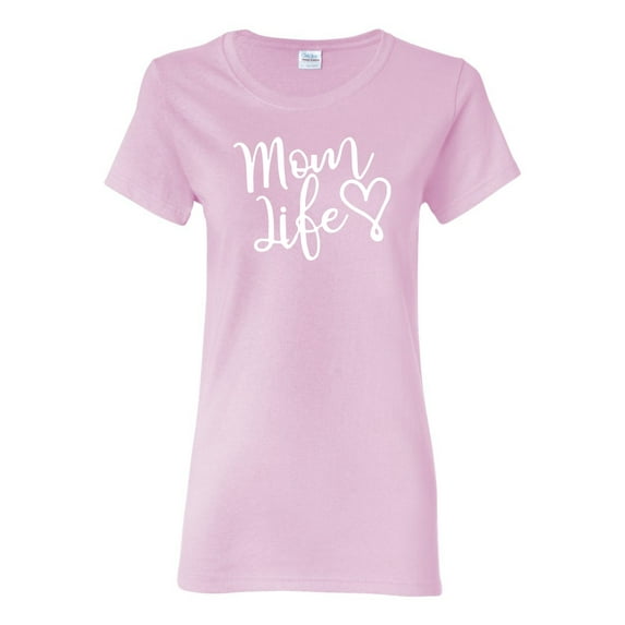 Mom Life Best Mom Mother's Day Gift Blessed Family Kids | Womens Mother's Day Graphic T-Shirt, Light Pink, Medium