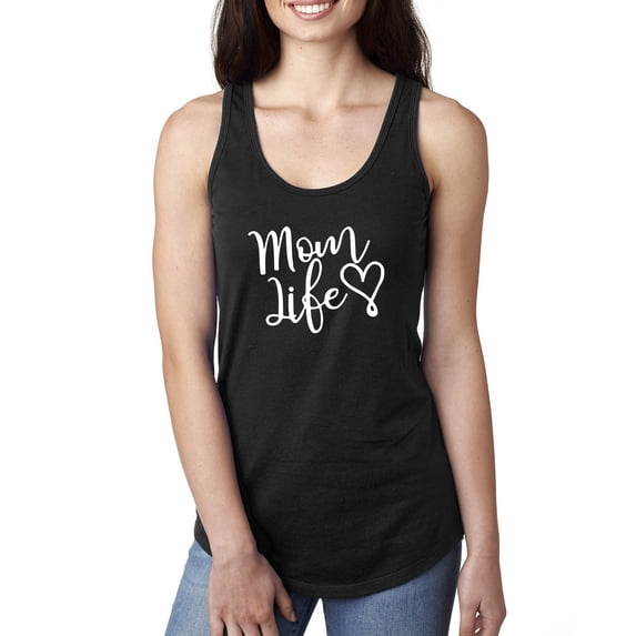 Mom Life Best Mom Mother's Day Gift Blessed Family Kids | Womens Mother's Day Jersey Racerback Tank Top, Black, X-Large