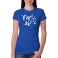 thumbnail image 1 of Mom Life Best Mom Mother's Day Gift Blessed Family Kids | Womens Mother's Day Slim Fit Junior Tee, Royal, Medium, 1 of 4