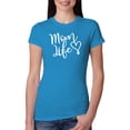 thumbnail image 1 of Mom Life Best Mom Mother's Day Gift Blessed Family Kids | Womens Mother's Day Slim Fit Junior Tee, Turquoise, Large, 1 of 4