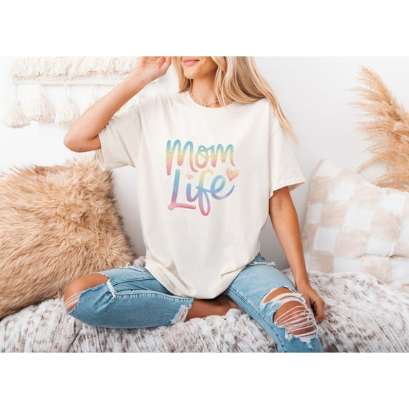 Mom Life Gifts For Women Heart Mama Tie Dye Colorful Groovy Motherhood T-Shirt, for men & women, up to size 5XL