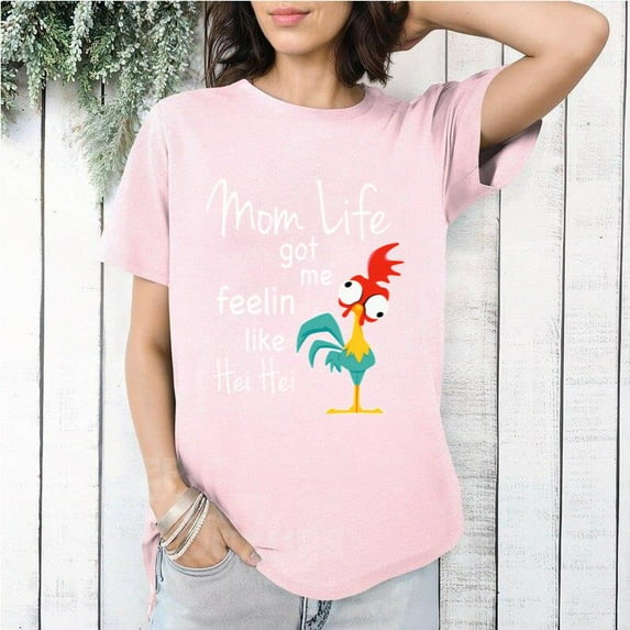 Mom Life Got Me Feelin Like Hei Hei Moana Chicken Funny T-Shirt, for men & women, up to size 5XL