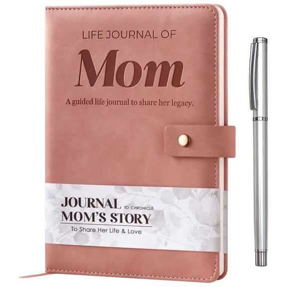 Mom Life Journal Hardcover PU Leather Guided Legacy Journal