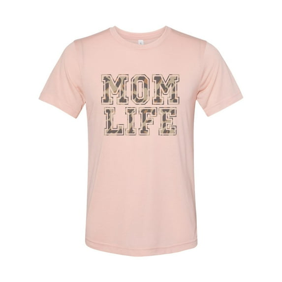 "Mom Life Leopard Shirt, Leopard Print Mom Shirt, Expecting Mom, Sublimation T, Mom To Be, Mom Life Tee, Gift For Her, Soft Bella Tshirt, Peach, 2XL"