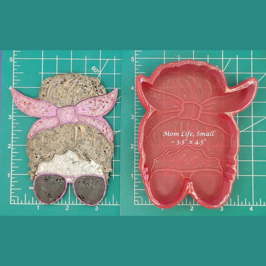Mom Life Messy Bun Silicone Freshie Mold - small