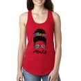 thumbnail image 1 of Mom Life Messy Hair Bun | Tie Dye Leopard Print Bandana | Funny Mother's Day Mother's Day Ladies Racerback Sleeveless Top, Red, L, 1 of 5