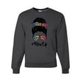 thumbnail image 1 of Mom Life Messy Hair Bun | Tie Dye Leopard Print Bandana | Funny Mother's Day Mother's Day Unisex Crewneck Sweatshirt, Heather Black, S, 1 of 5