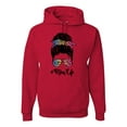 thumbnail image 1 of Mom Life Messy Hair Bun | Tie Dye Leopard Print Bandana | Funny Mother's Day Mother's Day Unisex Hoodie Sweatshirt, Red, M, 1 of 5
