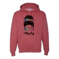 thumbnail image 1 of Mom Life Messy Hair Bun | Tie Dye Leopard Print Bandana | Funny Mother's Day Mother's Day Unisex Hoodie Sweatshirt, Vintage Heather Red, XL, 1 of 5