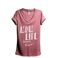 thumbnail image 1 of Mom Life To Insanity And Beyond Women's Fashion Relaxed V-Neck T-Shirt Tee Heather Rouge X-Large, 1 of 3
