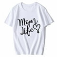 thumbnail image 1 of Mom Life heart Women Funny Graphic T Shirt Cute Short Sleeve Tees Tops White 3X-Large, 1 of 4