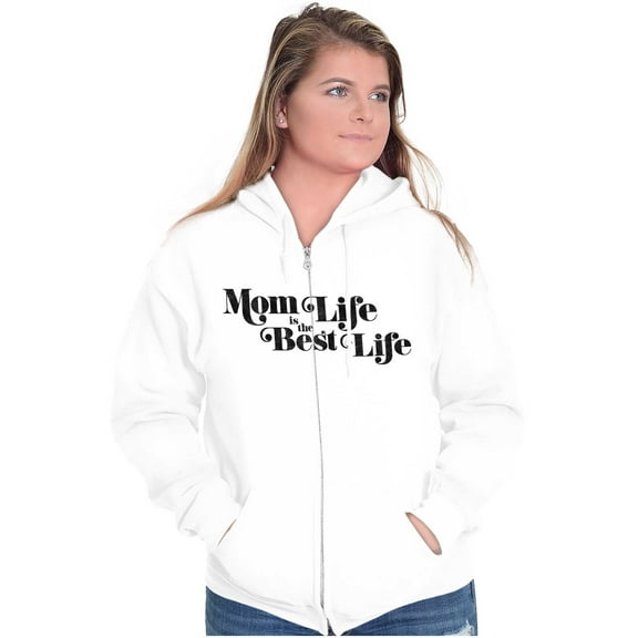 Mom Life is the Best Mothers Day Womens Plus Size Graphic Zipper Hoodie Brisco Brands 2X