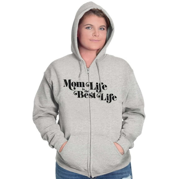 Mom Life is the Best Mothers Day Womens Plus Size Graphic Zipper Hoodie Brisco Brands 5X