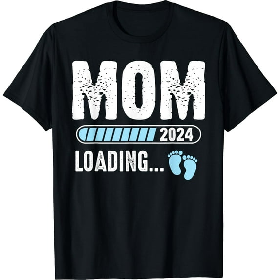 Mom Loading 2024 Funny Baby Announcement Soon To Be Mommy T-Shirt