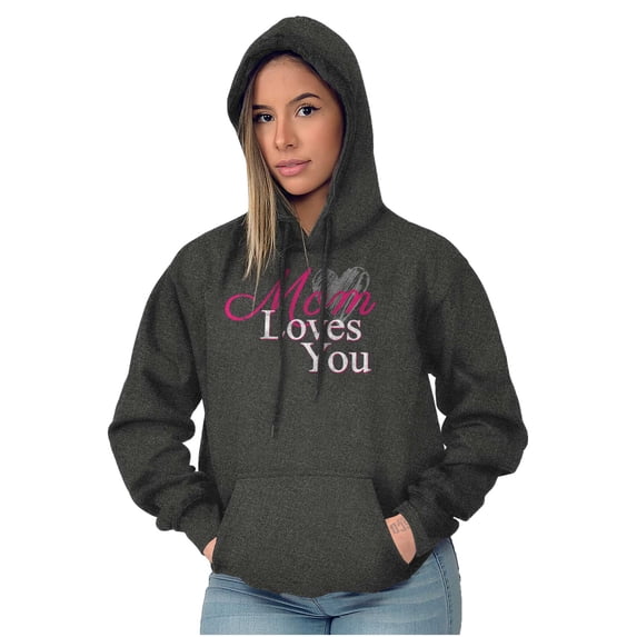 Mom Loves You Mothers Day Heart Hoodie Sweatshirt Women Brisco Brands X