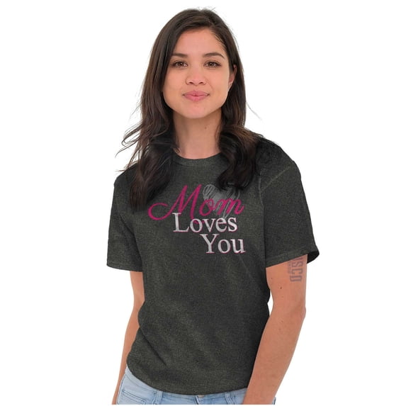 Mom Loves You Mothers Day Heart Women's Plus Size Graphic Tee Brisco Brands 2X