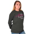 thumbnail image 1 of Mom Loves You Mothers Day Heart Women's Long Sleeve T Shirt Brisco Brands 2X, 1 of 6