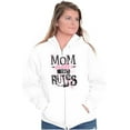 thumbnail image 1 of Mom Makes the Rules Cute Quote Saying Womens Plus Size Graphic Zipper Hoodie Brisco Brands 2X, 1 of 5