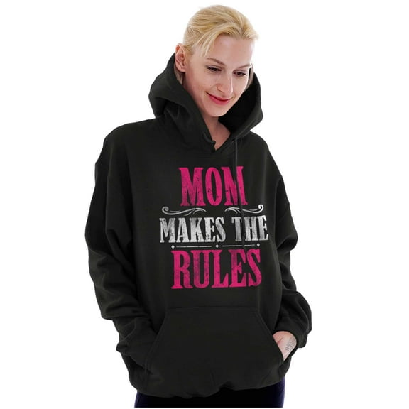 Mom Makes the Rules Funny Mothers Women Plus Size Graphic Pullover Hoodie Brisco Brands 2X