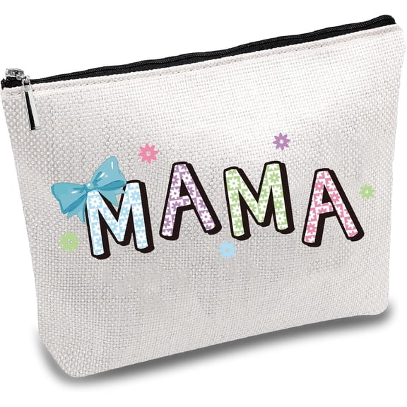 Mom Makeup Bags for Purse Multi-Function Cosmetic Bag with Zipper Toiletry Travel Washing Bag Make Up Organizer Tool Pouch Large Storage Bags for Women 10x7Inch diy