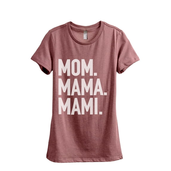 Mom Mama Mami Women's Fashion Relaxed T-Shirt Tee Heather Rouge Small
