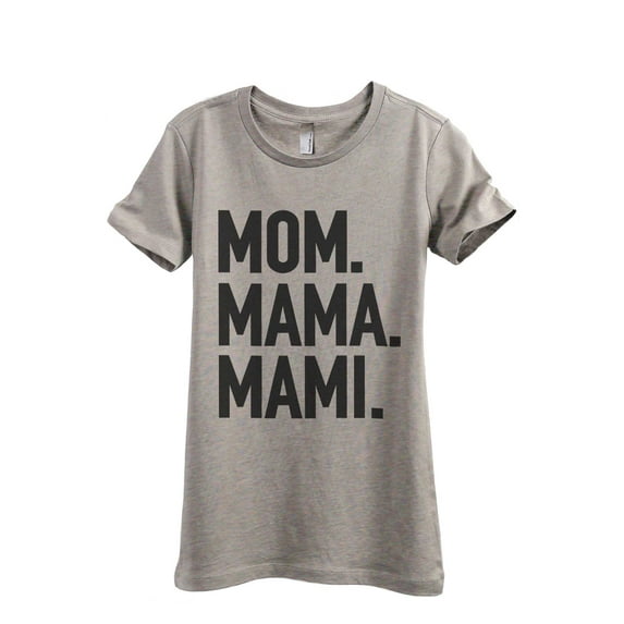 Mom Mama Mami Women's Fashion Relaxed T-Shirt Tee Heather Tan X-Large