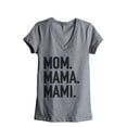 thumbnail image 1 of Mom Mama Mami Women's Fashion Relaxed V-Neck T-Shirt Tee Heather Grey Medium, 1 of 3