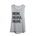thumbnail image 1 of Mom Mama Mami Women's Fashion Sleeveless Muscle Workout Yoga Tank Top Sport Grey Medium, 1 of 3
