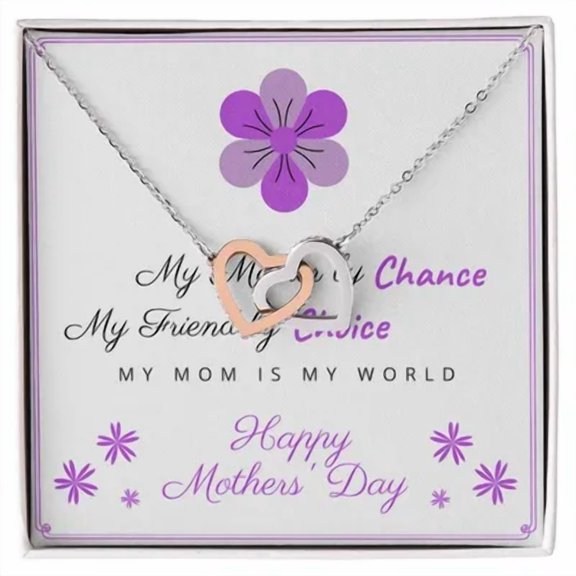 Mom Mama Mamy Necklace, Multi Interlocking Heart Necklace