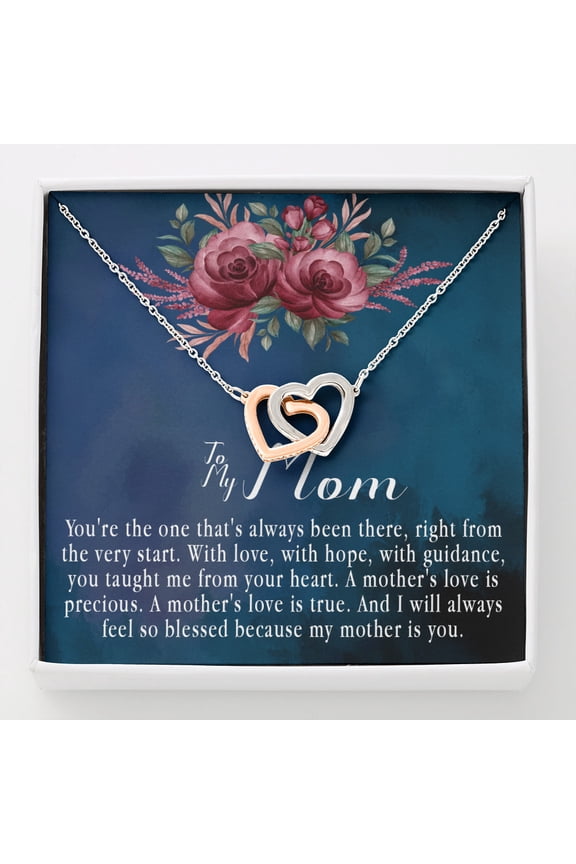To My Mom Mama From Son Birthday I Love My Mom Necklace, A Meaningful Necklace Perfect For Anniversaries, Birthdays, Valentine V8225, Multi Interlocking Heart Necklace