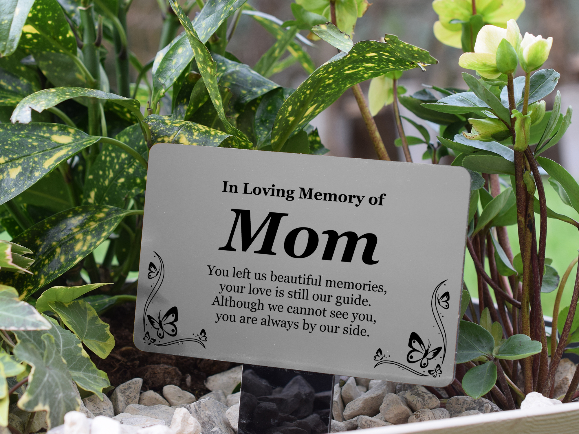 Mom Memorial Plaque in Silver Acrylic by OriginDesigned. Bereavement
