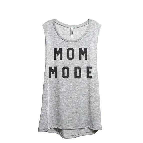 Mom Mode Women's Fashion Sleeveless Muscle Workout Yoga Tank Top Sport Grey 2X-Large