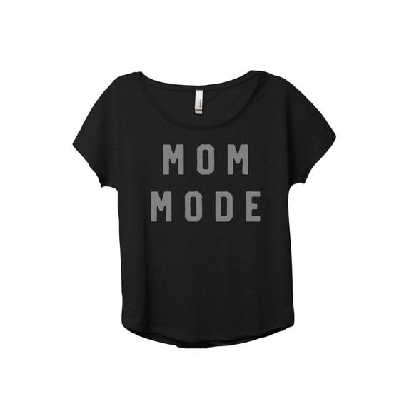 Mom Mode Women's Fashion Slouchy Dolman T-Shirt Tee Heather Black Small