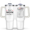 thumbnail image 1 of Mom Mommy Tumbler with Handle and Straw 40 Oz, Birthday Gift for Mother, Momma Christmas Mother Day Gifts From Daughters, Sons, Kids, Coffee Travel Mug, 1 of 7