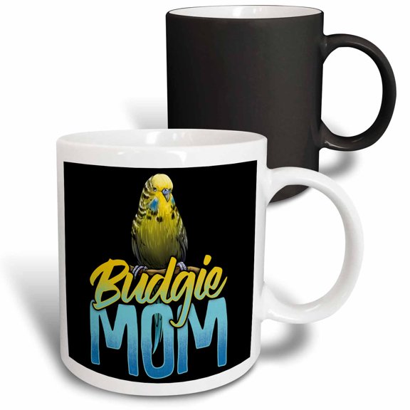 3drose, Mom Mother Mommy with Budgie Bird Budgerigar, 11oz Magic Transforming Mug