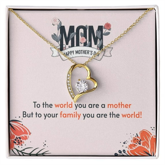To My Mom, , Mother Necklace, Gift For Mother, Xmas, Christmas, Personalized Gift To My Mom - Forever Love Necklace - White Gold or Yellow Gold - Gift Box