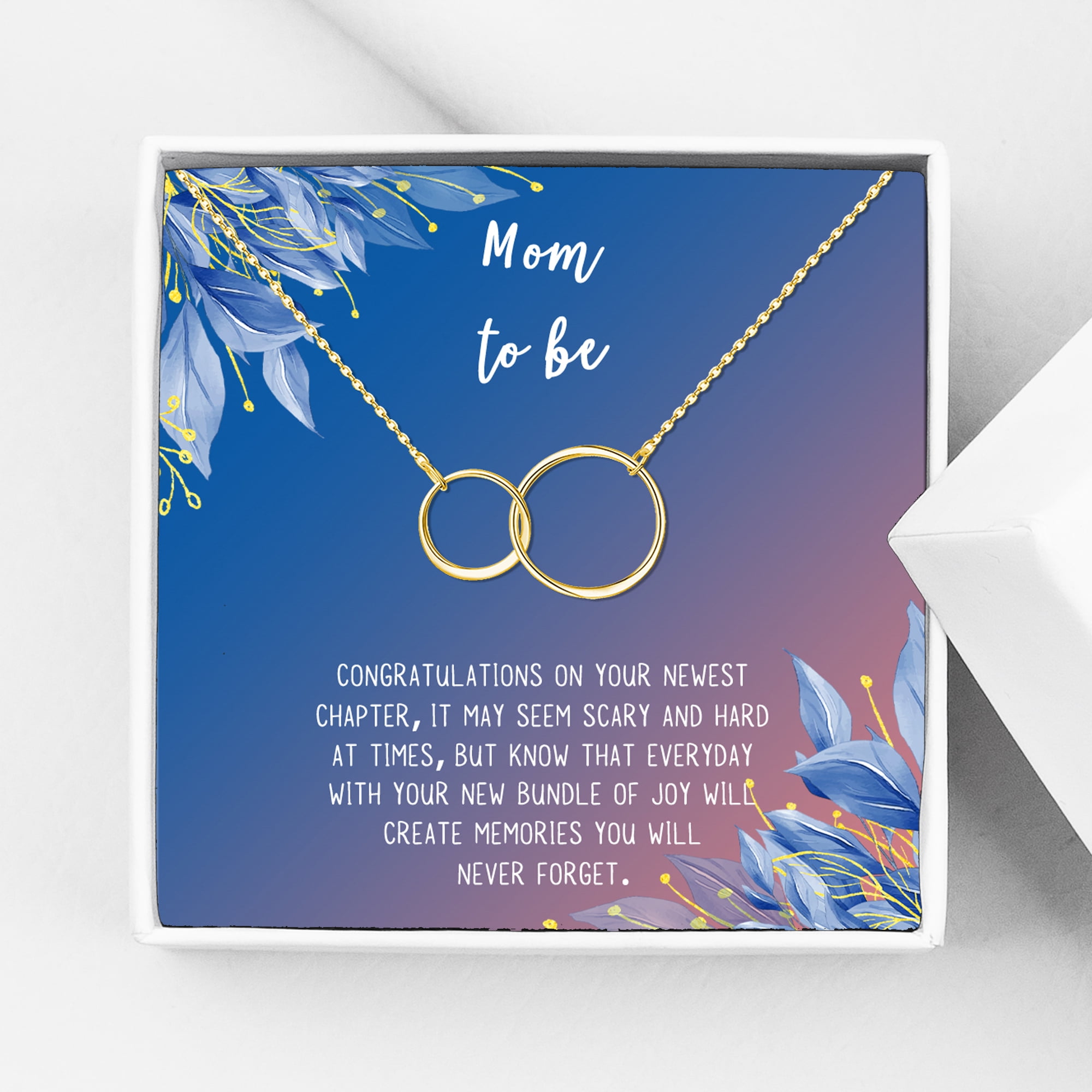 Mom to Be Mother's Day Gift, New Mom Mother's Day Gift, Gift for New Mom, New Mom Gift Box, New Mom Gift for Her, Gifts for New Mom, Congratulations Gift [Gold Infinity Ring,Blue-Orange Gradient]