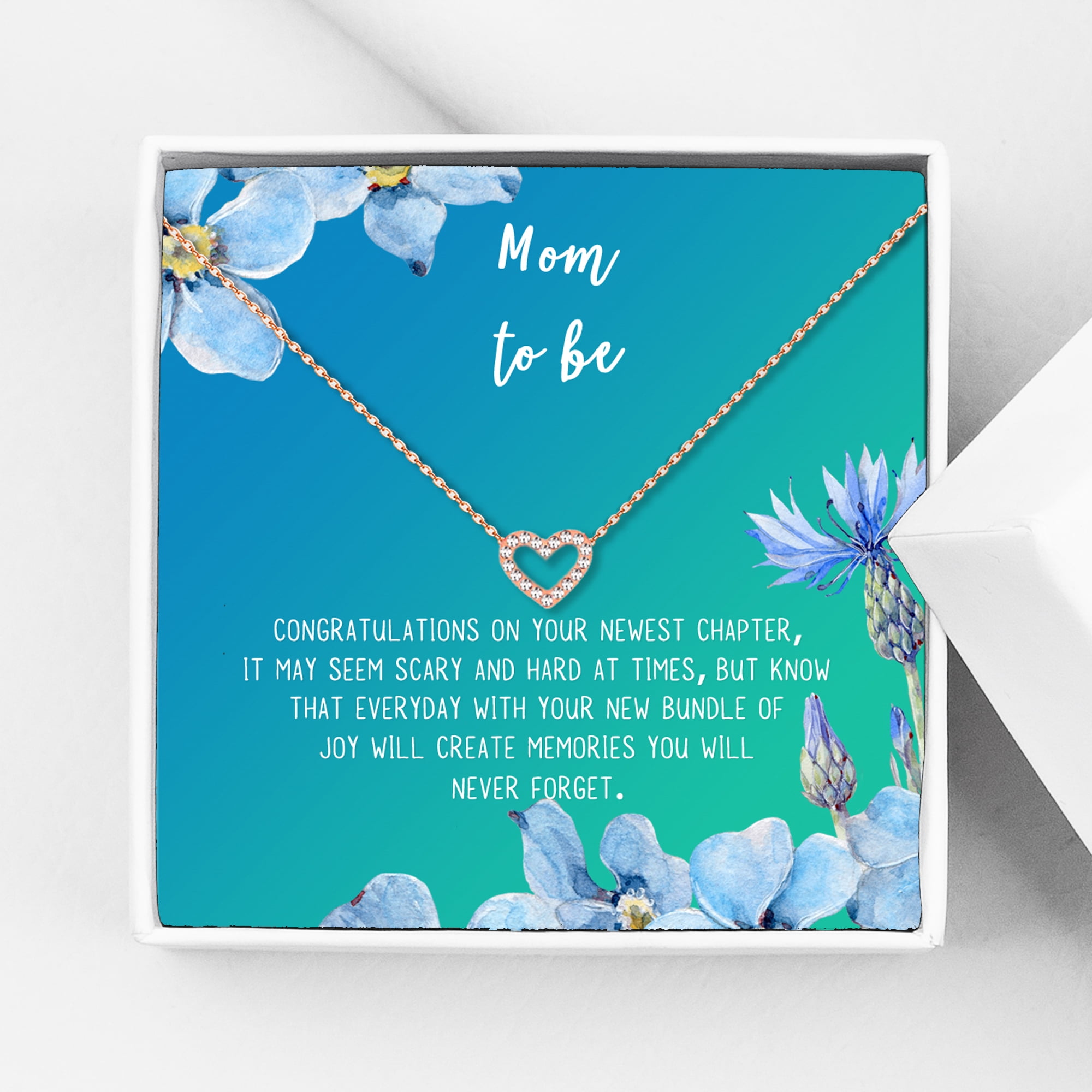 Mom to Be Mother's Day Gift, New Mom Mother's Day Gift, Gift for New Mom, New Mom Gift Box, New Mom Gift for Her, Gifts for New Mom, Congratulations Gift [Rose Gold Heart,Blue-Green Gradient]