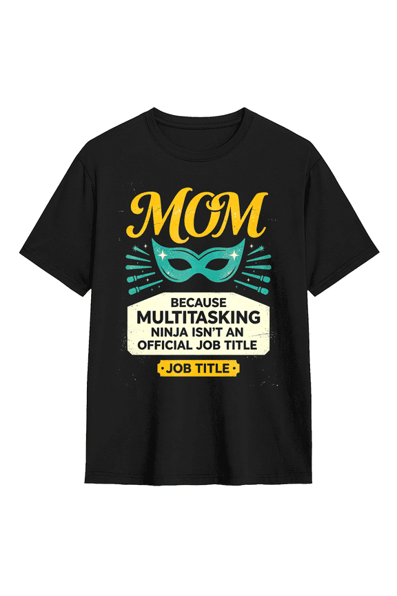Mom Multitasking Ninja Retro Graphic Tee For Women, Mom Funny Cotton Short Sleeves T-Shirt