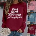 thumbnail image 1 of Mom Nana Print Women's Sweatshirt Long Sleeve Crewneck Regular Fit Spring Cute Pullover Sweater Fall Tops, 1 of 5